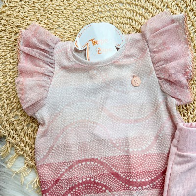 Conj. Body Degradê e Calça em Linho - Rose Conj. Body Degradê e Calça em Linho - Rose